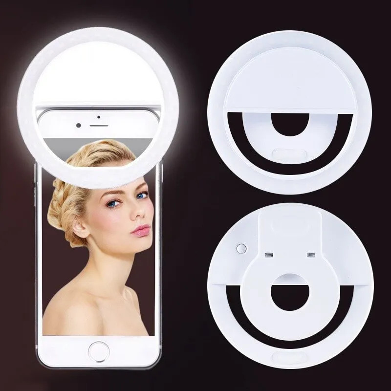 Photography Lighting Studio - USB 충전식 LED 셀카 링 라이트,