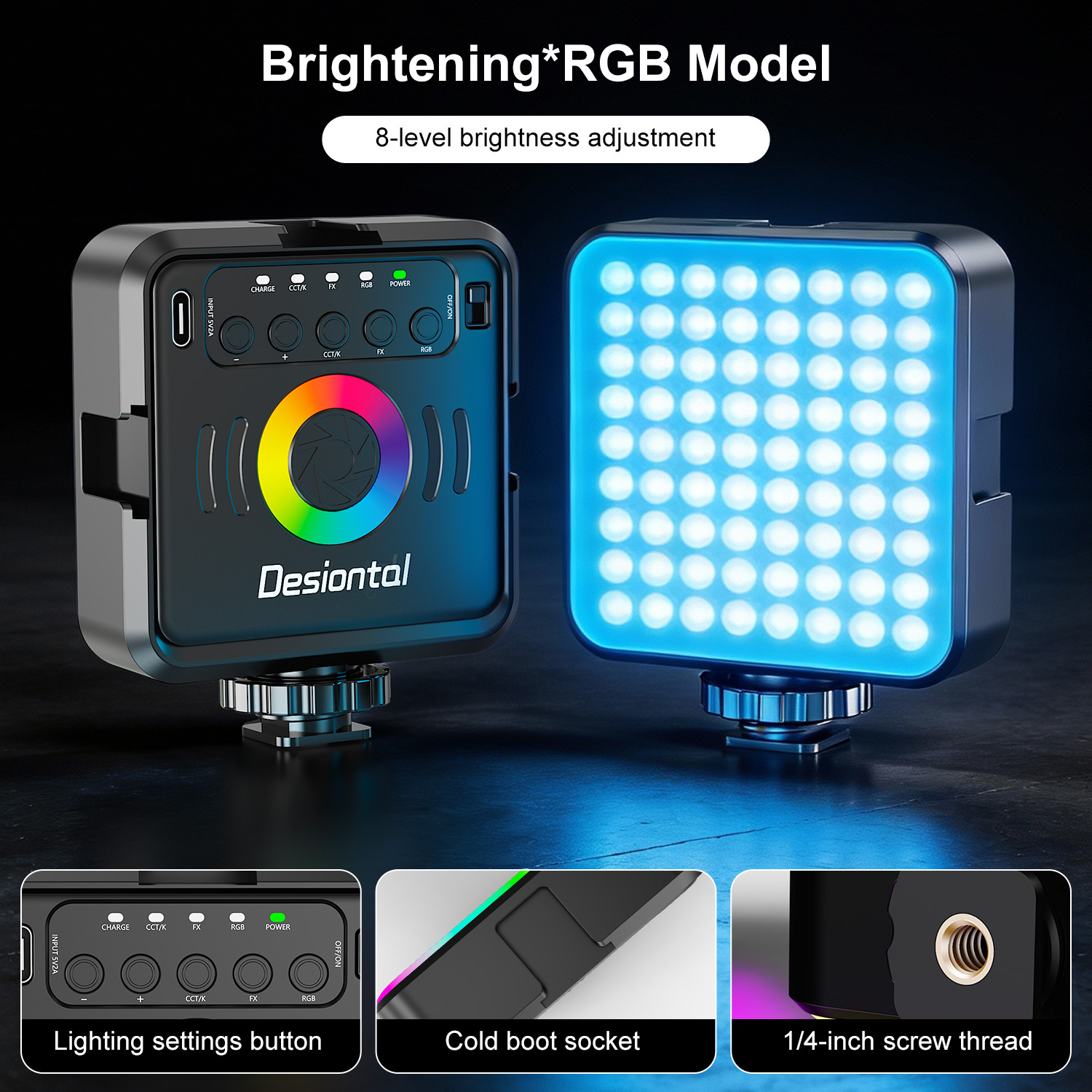 Photography Lighting Types - 디시온탈 X2 휴대용 RGB 사진촬영 타입-C