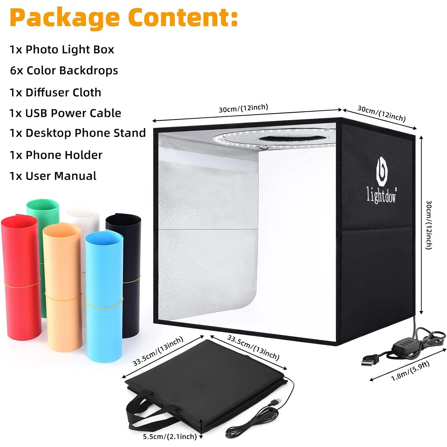 Photography Lighting Kit Portable - Lightdow 사진 스튜디오 라이트 박스 키트,
