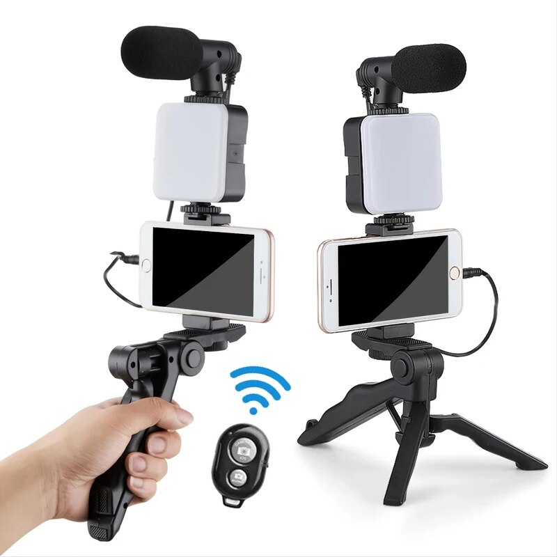Photography Led Lighting Kit - 삼각대가 있는 스마트폰 브이로그 키트, 휴대폰