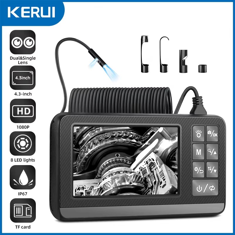 KERUI 듀얼 렌즈 산업용 내시경 검사 카메라, 4. - Macro Photography Led Lighting 리뷰 및 가격