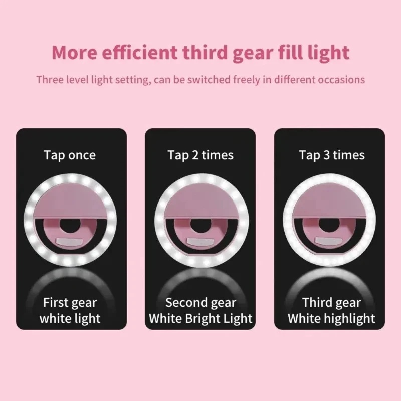 1-4개 LED 셀카 링 조명 휴대폰 3단계 조명 US - Photography Lighting Ring 리뷰 및 가격
