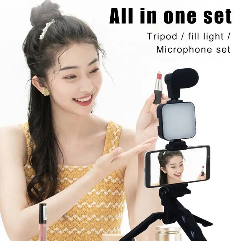 삼각대가 있는 스마트폰 브이로그 키트, 휴대폰 거치대  - Photography Led Lighting Kit 리뷰 및 가격