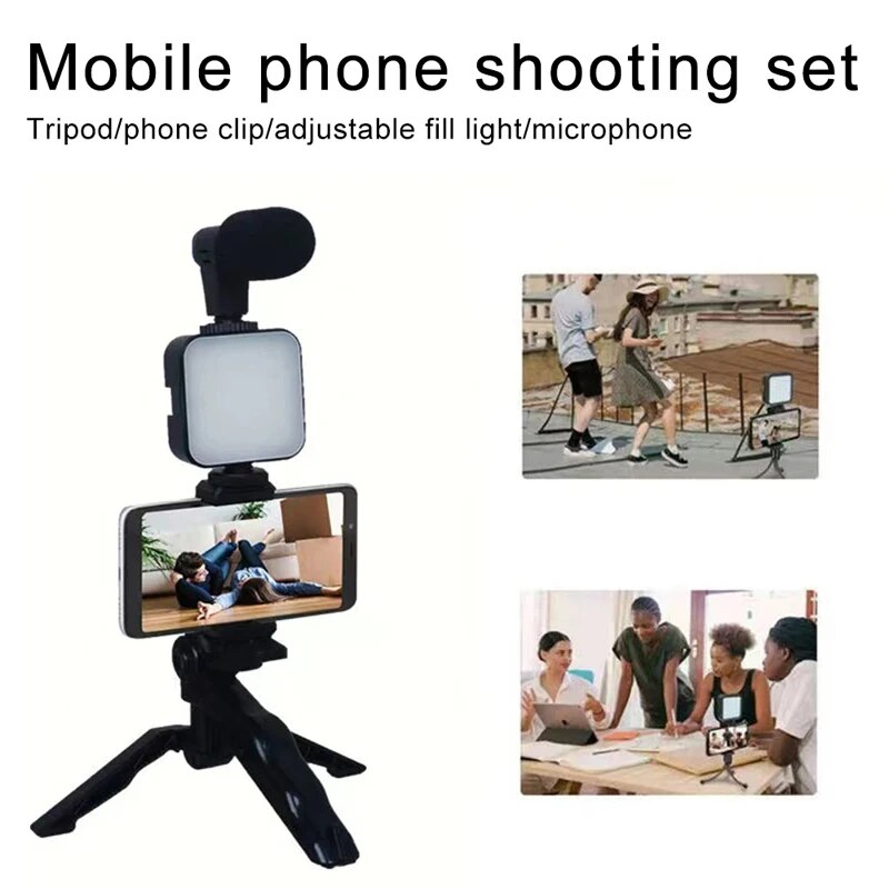 삼각대가 있는 스마트폰 브이로그 키트, 휴대폰 거치대  - Photography Led Lighting Kit 리뷰 및 가격