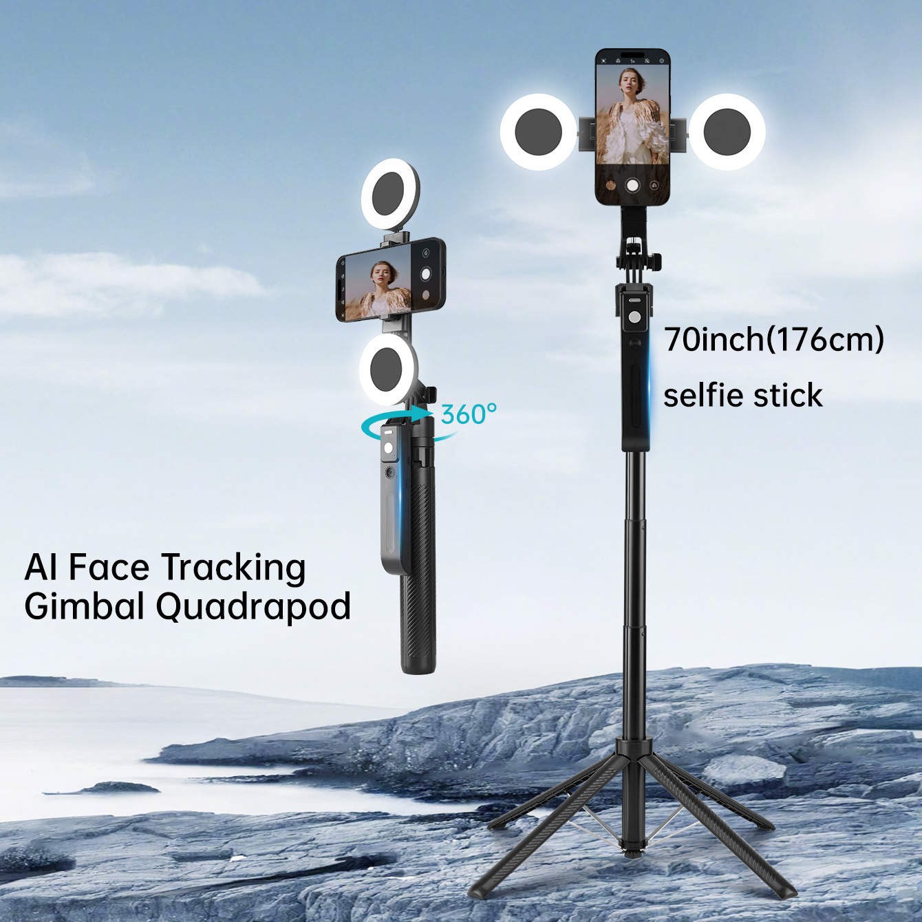 2025년형 새로운 AI 셀카봉 삼각대, 360도 °  - Photography Lighting Ai 리뷰 및 가격