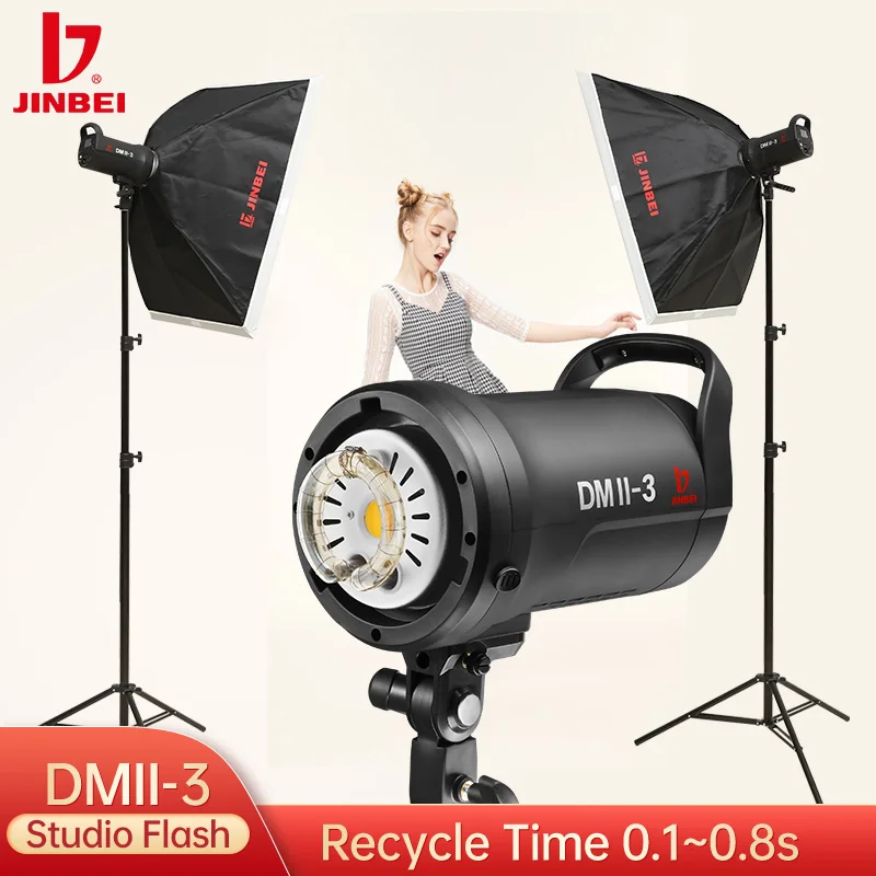 진베이 DMII-3 스튜디오 플래시 300Ws/GN60 - Photography Lighting Kit Portable 리뷰 및 가격