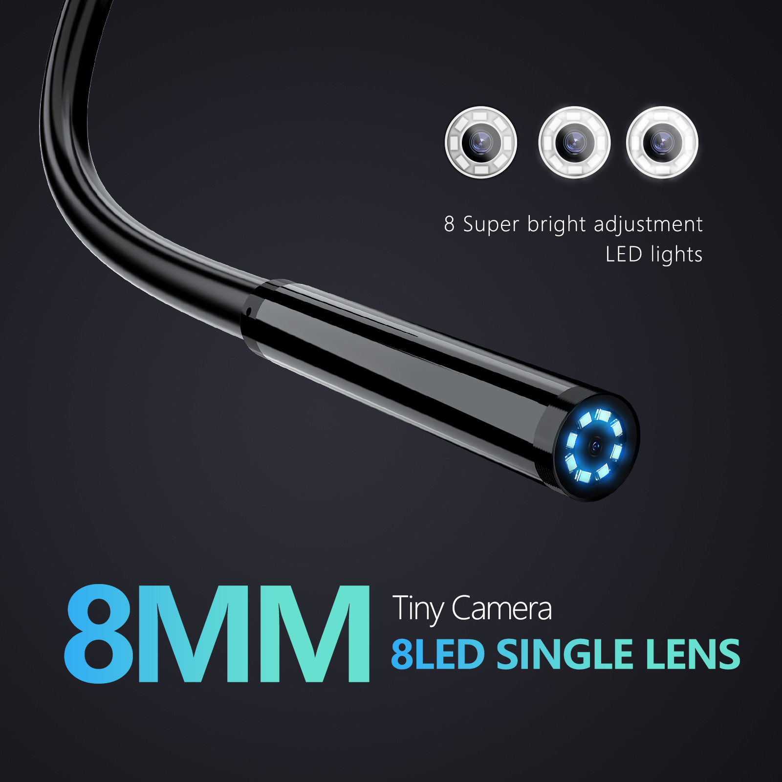 산업용 내시경 카메라 8mm 프로브 1080P HD 내 - Macro Photography Led Lighting 리뷰 및 가격