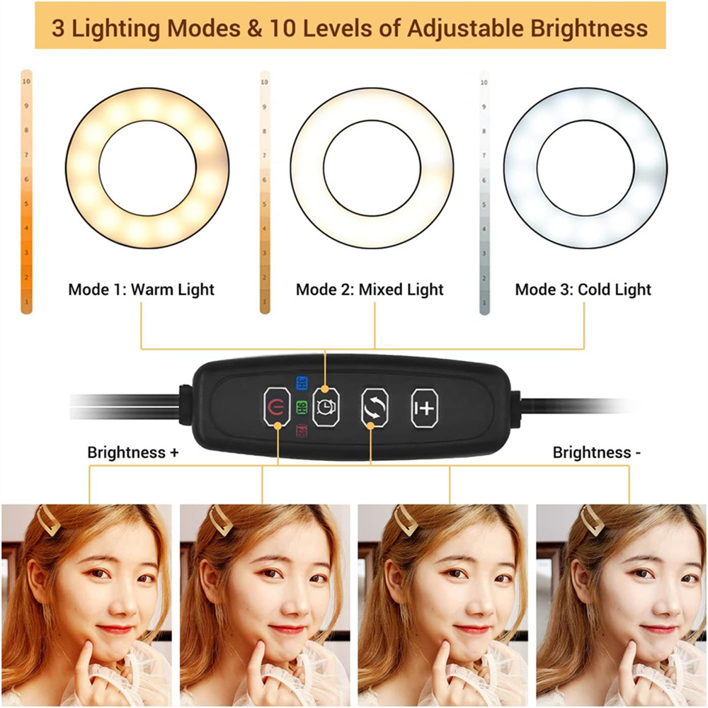 셀카 링 라이트가 있는 범용 플렉시블 휴대폰 거치대,  - Photography Lighting Ring 리뷰 및 가격
