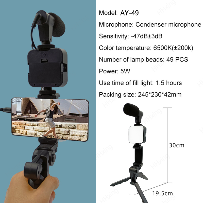 핸드폰 홀더 사진 조명 스마트폰 동영상 키트 마이크 L - Photography Lighting Kit Portable 리뷰 및 가격