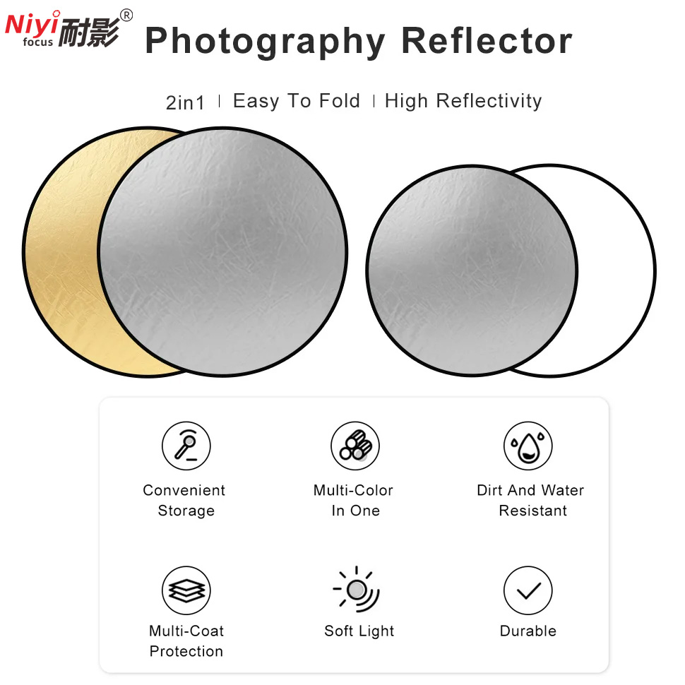 2in1 원형 휴대용 반사판 30cm 60cm 80cm - Photography Lighting Reflector 리뷰 및 가격