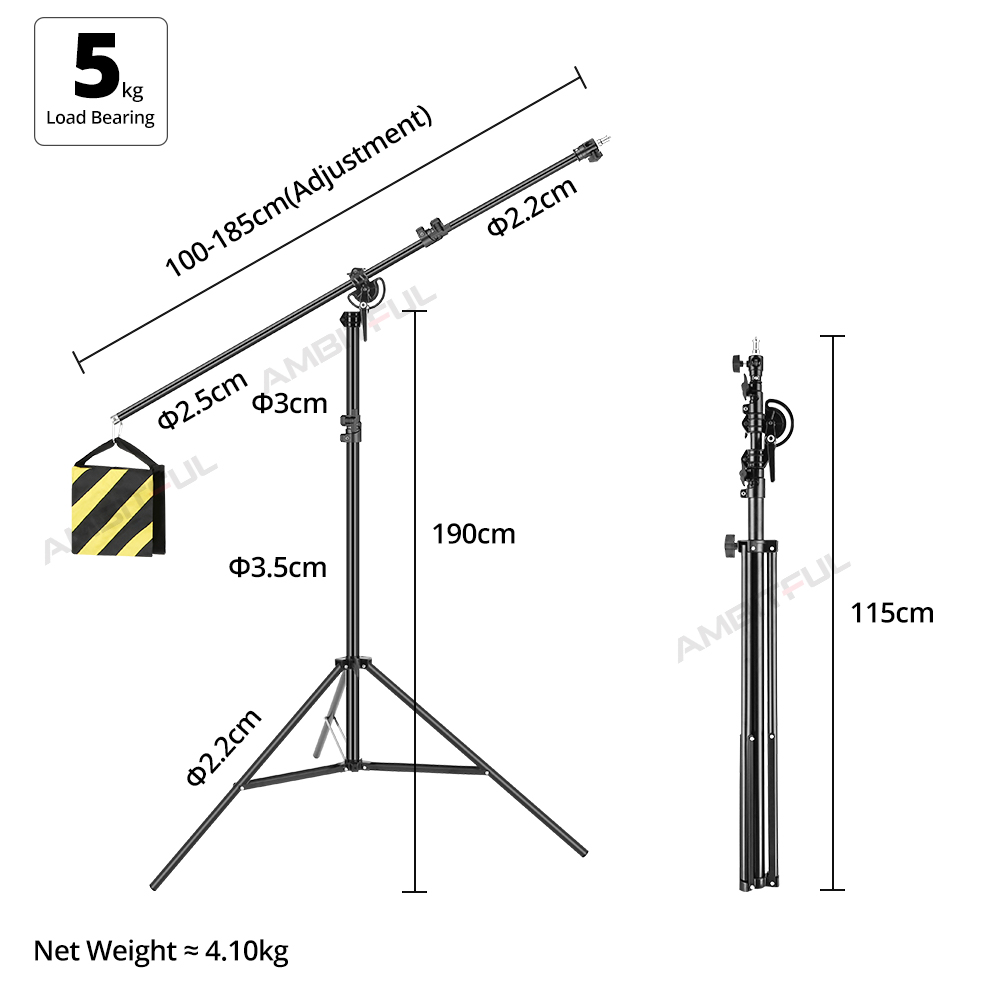 126인치(320cm) 양방향 회전 가능 알루미늄 조절 - Light Stand Sandbag 리뷰 및 가격