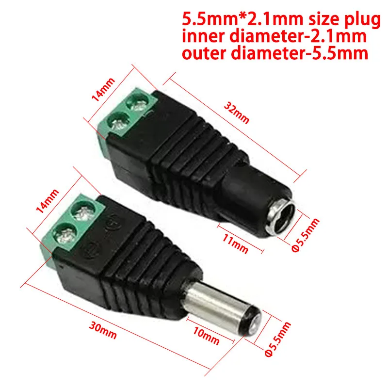 암수 DC 커넥터 2.1x5.5mm 전원 플러그 어댑터 - Photography Led Lighting Kit 리뷰 및 가격