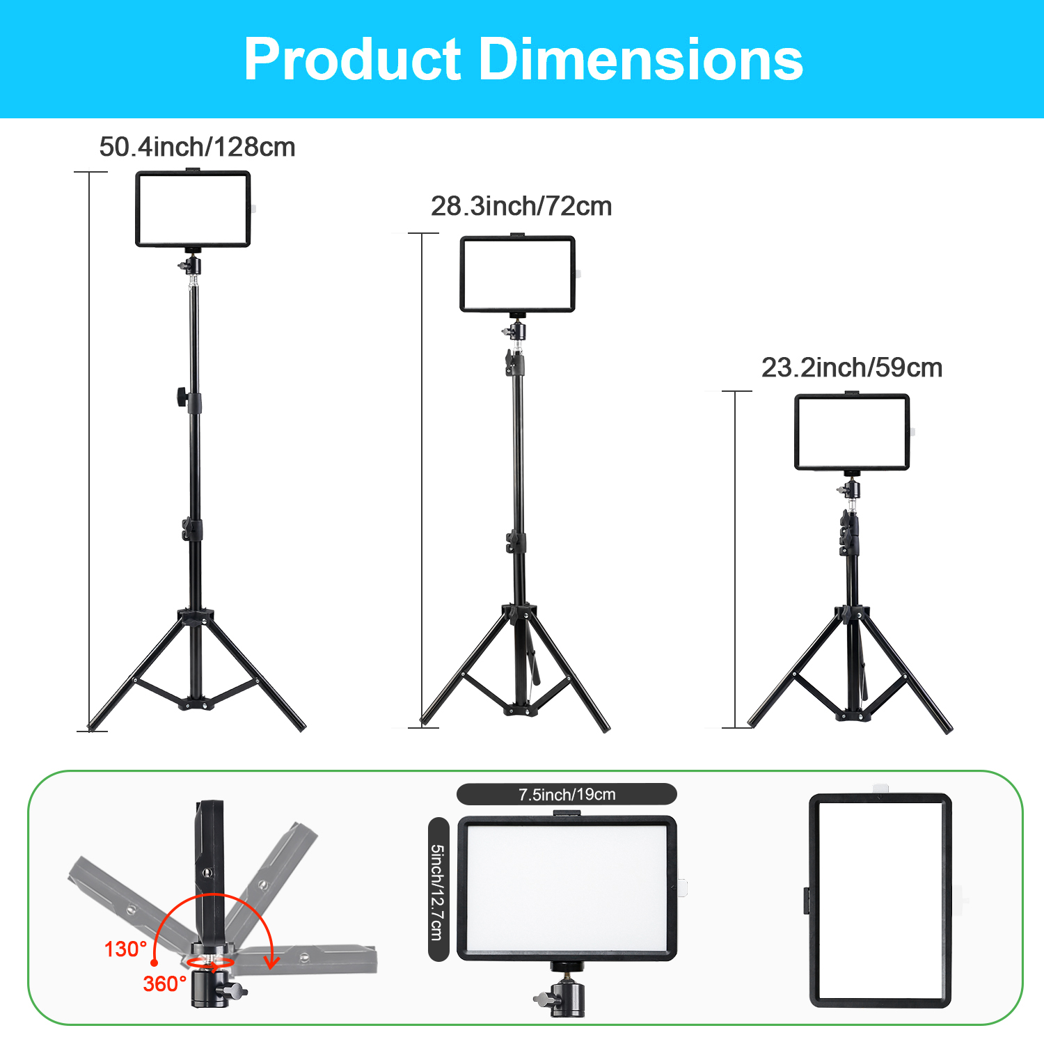 8인치 사각형 LED 조명등(43인치 조절식 스탠드 및 - Stand Lighting Photography 리뷰 및 가격