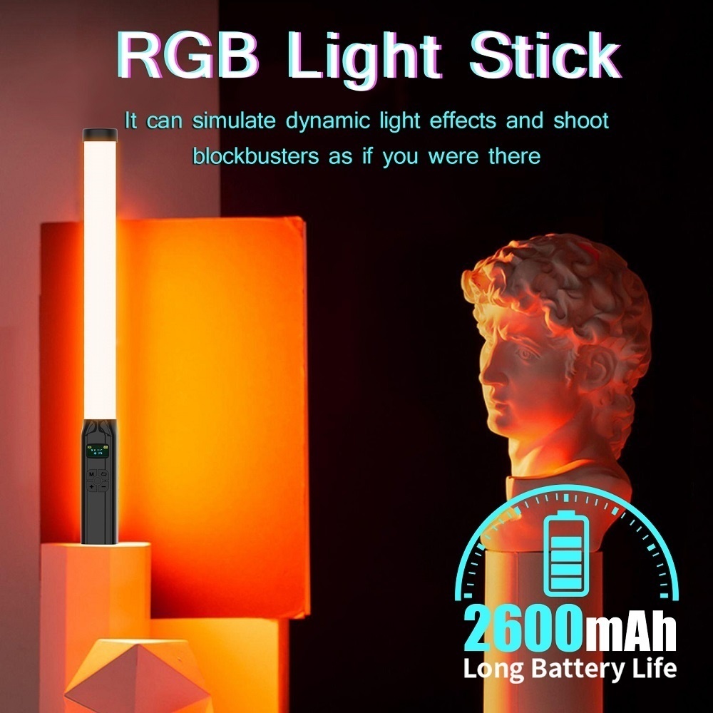 RGB 스틱 라이트 지팡이 경량 핸드헬드 튜브 라이트, - Photography Lighting Types 리뷰 및 가격