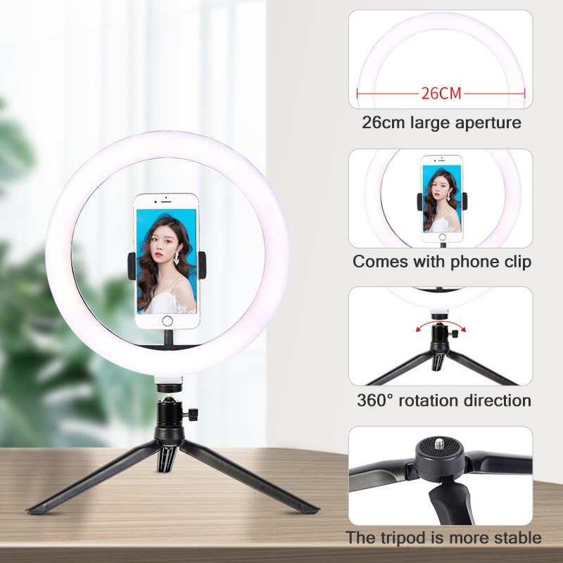 26cm 10 인치 Led 링 Selfie 빛 디 밍이 - Photography Led Lighting Kit 리뷰 및 가격