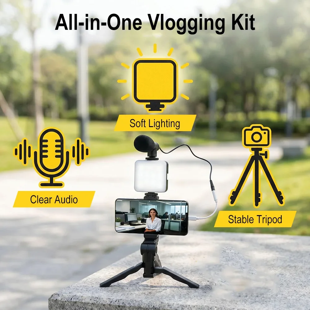 스마트폰 브이로그 키트 LED 비디오 조명 카메라 충전 - Photography Lighting Kit Portable 리뷰 및 가격