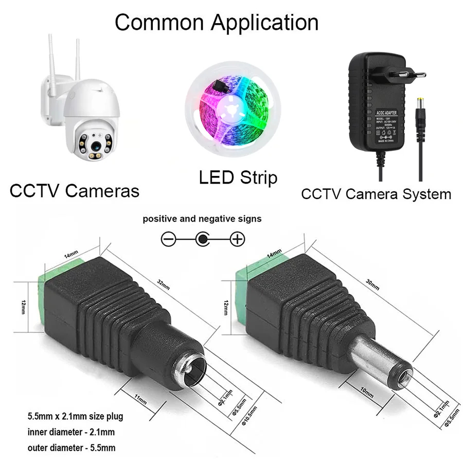 5 쌍 DC 12V 여성 및 남성 커넥터 5.5x2.1 - Photography Led Lighting Kit 리뷰 및 가격
